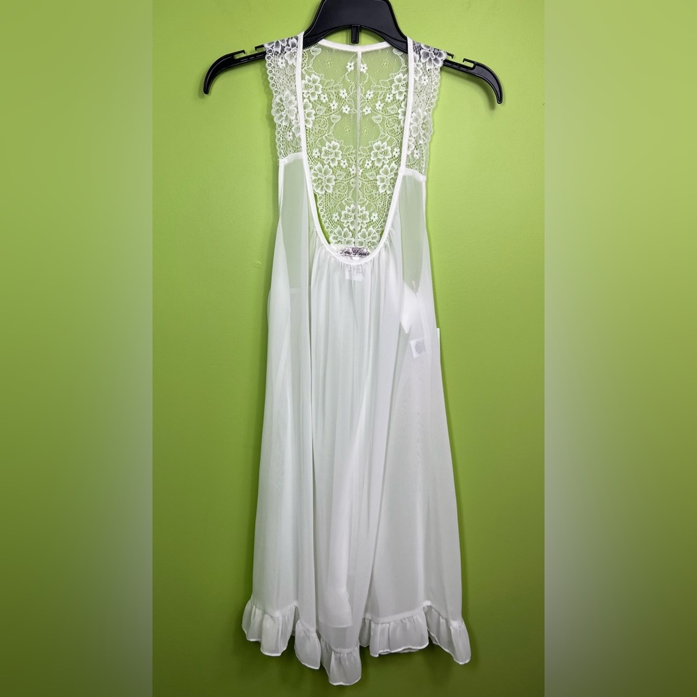 Linea Donatella Women's Sheer Scoop Neck Chemise size S NWT - Picture 2 of 3